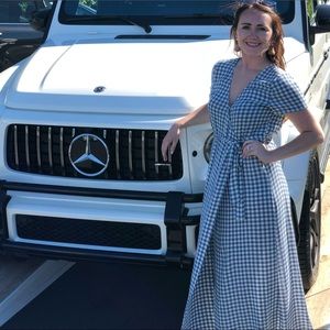 Gingham blue and white dress